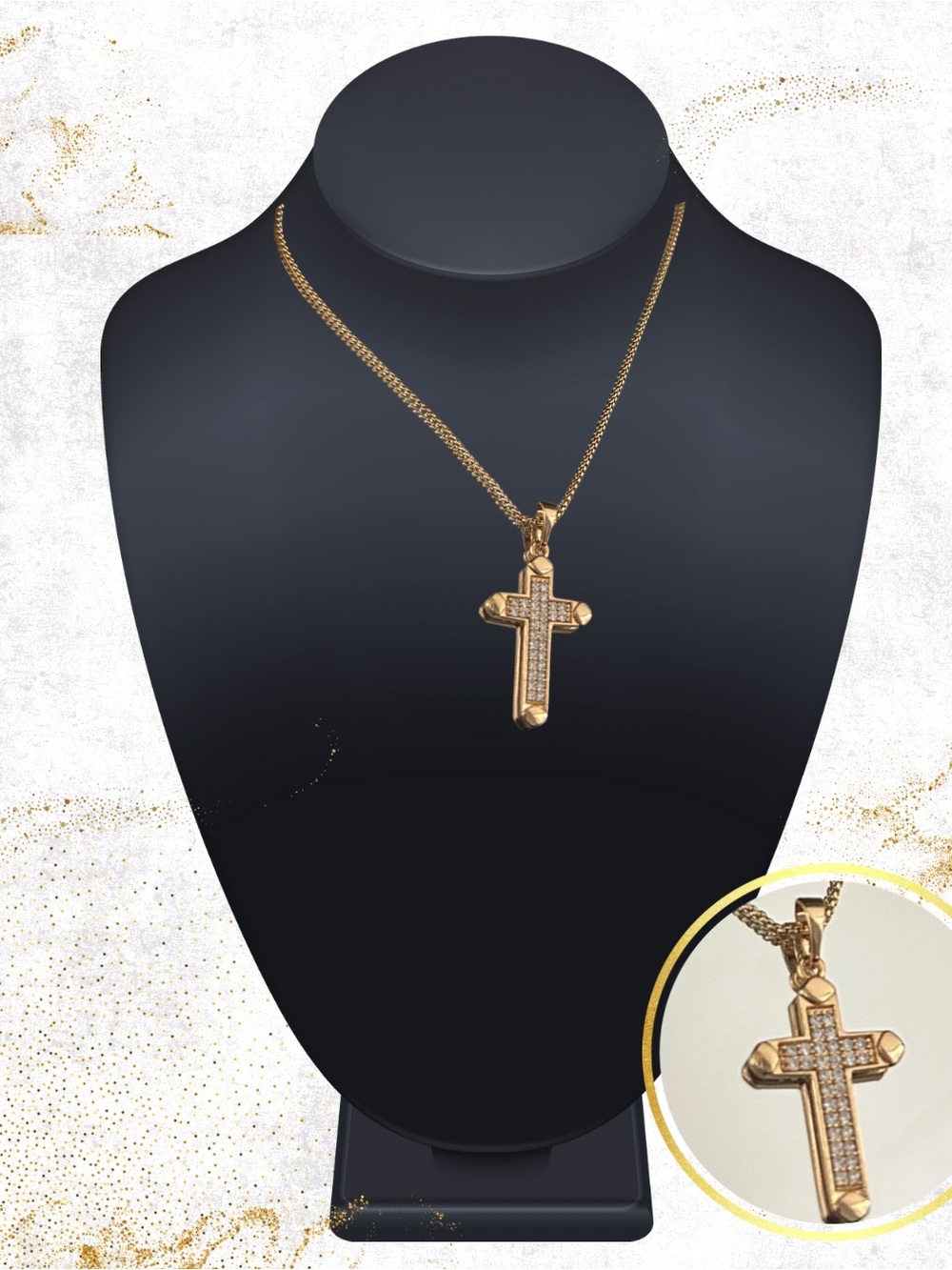 Gold Cross Pendant Necklace - Women Jewelry